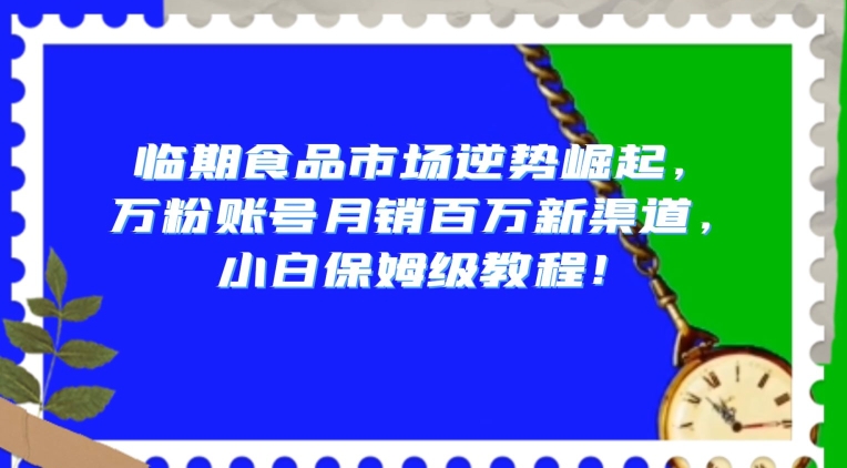 临期食品市场逆势崛起,万粉账号月销百万新渠道,小白保姆级教程【揭秘】-润泽资源库