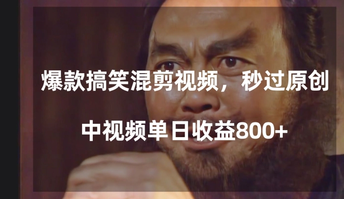 爆款搞笑混剪视频，百分百过原创，单日中视频播放收益800+【揭秘】-润泽资源库