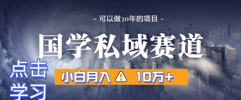 暴力国学私域赛道，小白月入10万+，引流+转化完整流程【揭秘】-润泽资源库