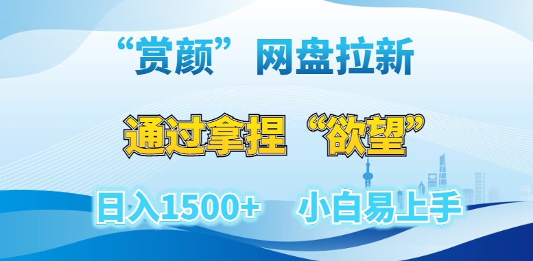 “赏颜”网盘拉新赛道，通过拿捏“欲望”日入1500+，小白易上手【揭秘】-润泽资源库