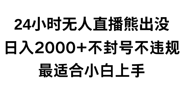 快手24小时无人直播熊出没，不封直播间，不违规，日入2000+，最适合小白上手，保姆式教学【揭秘】-润泽资源库