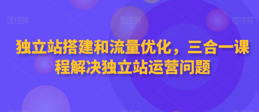 独立站搭建和流量优化，三合一课程解决独立站运营问题-润泽资源库