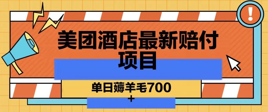 美团酒店最新赔付项目，单日薅羊毛700+【仅揭秘】-润泽资源库