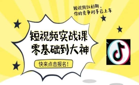 短视频零基础落地实操训练营，短视频实战课零基础到大神-润泽资源库