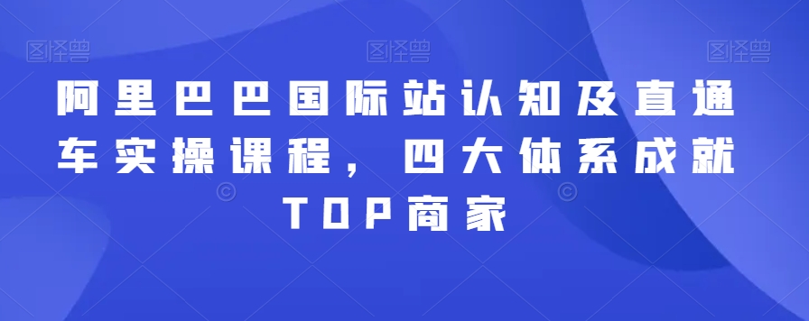 阿里巴巴国际站认知及直通车实操课程，四大体系成就TOP商家-润泽资源库