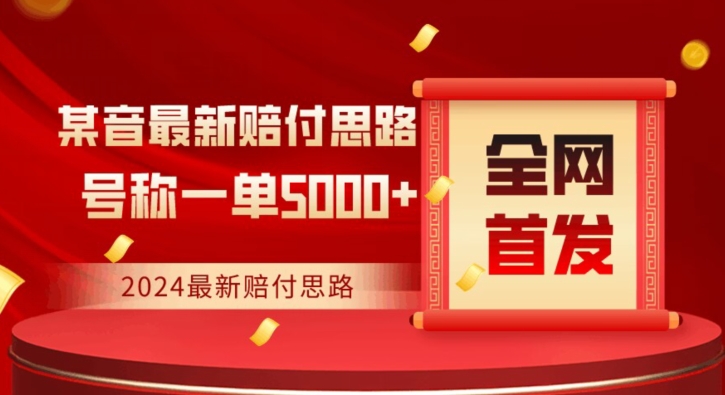 全网首发，2024最新抖音赔付项目，号称一单5000+保姆级拆解【仅揭秘】-润泽资源库