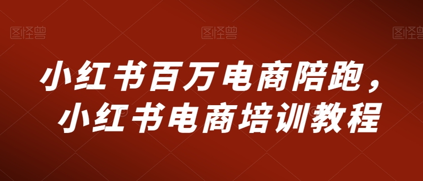 小红书百万电商陪跑，小红书电商培训教程-润泽资源库