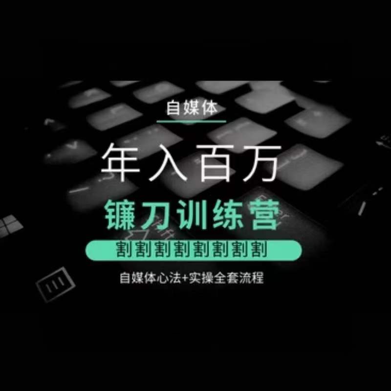 自媒体年入百万镰刀训练营，割割割割割割割割，自媒体心法+实操全套流程-润泽资源库