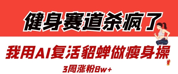 健身赛道杀疯了？我用AI复活貂蝉做瘦身操，3周涨粉8W-润泽资源库