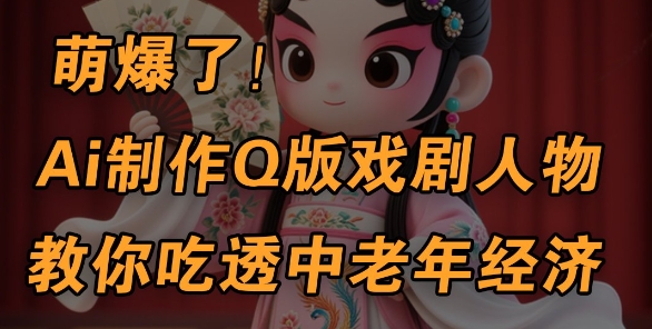 用Ai制作Q版戏剧人物，手把手教你吃透中老年经济，5分钟一个成品，多渠道变现-润泽资源库