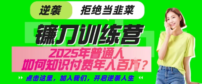 【网创项目终点站-镰刀训练营超级IP合伙人】25年普通人如何通过知识付费实现逆袭【揭秘】-润泽资源库