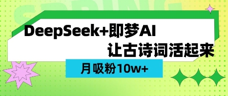 用DeepSeek做AI 古诗词视频，涨粉 10W+(保姆级教程)-润泽资源库