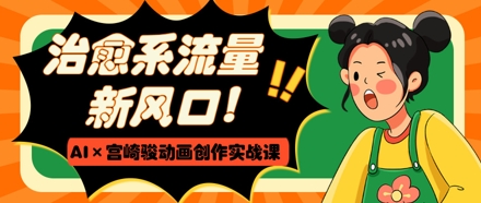 治愈系流量新风口，AI+宫崎骏动画创作实战课，从0到1打造爆款视频-润泽资源库