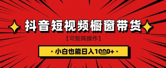 抖音短视频食品橱窗带货，小白轻松上手日入1k+【揭秘】-润泽资源库
