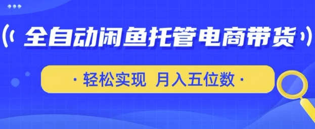 全自动闲鱼托管式电商带货，只需一部安卓手机和一个闲鱼号，轻松实现月入五位数【揭秘】-润泽资源库