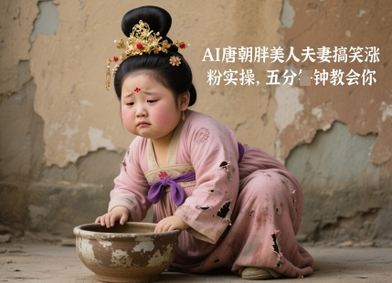 AI唐朝胖美人夫妻搞笑涨粉实操，五分钟教会你-润泽资源库