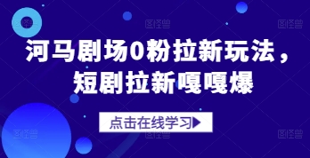 河马剧场0粉拉新玩法，短剧拉新嘎嘎爆-润泽资源库