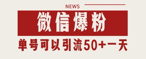 微信爆粉，私域暴力引流打法日引千粉 单号日进50+【揭秘】-润泽资源库
