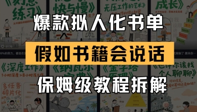 最新爆款拟人化书单玩法，假如书籍会说话，保姆级教程-润泽资源库