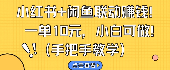 小红书+闲鱼联动挣钱，一单10元，小白可做-润泽资源库