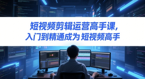 短视频剪辑运营高手课，入门到精通成为短视频高手-润泽资源库