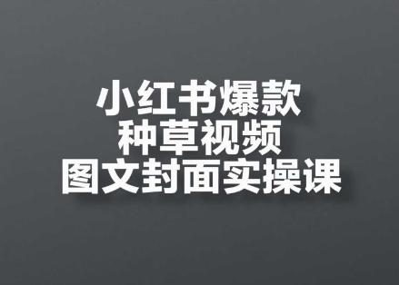 小红书爆款种草视频图文封面实操课，​开店、选品、引流、变现全流程-润泽资源库