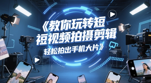 教你玩转短视频拍摄剪辑，轻松拍出手机大片-润泽资源库