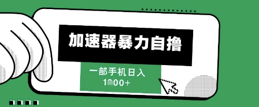 205新风口，加速器暴力自撸，单机日入1k+【揭秘】-润泽资源库