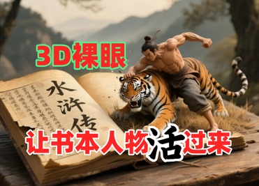 书本人物裸眼3D视频，新的玩法，流量超猛，保姆级教程-润泽资源库