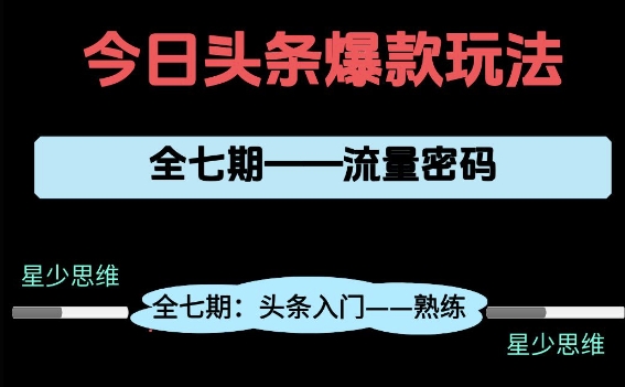 头条系列全七期项目拆解，全是干货，新手从0-1必经过程，99的人会踩的坑-润泽资源库