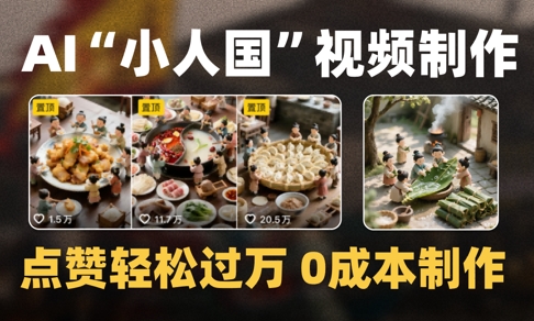 爆款1000W+播放微缩景观迷你小人国AI视频0成本制作全流程教学-润泽资源库