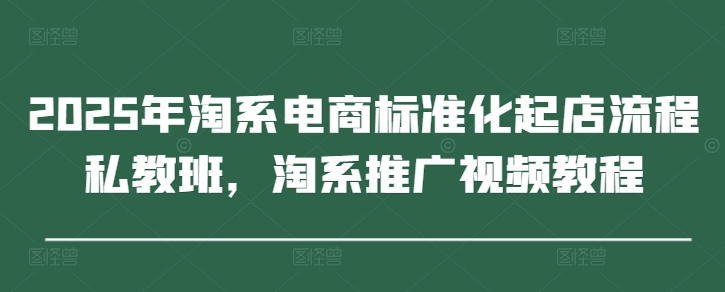 2025年淘系电商标准化起店流程私教班，淘系推广视频教程-润泽资源库