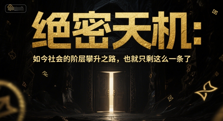 付费文章：绝密天机：如今社会的阶层攀升之路，也就只剩这么一条了-润泽资源库