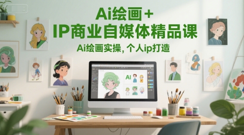 Ai绘画+IP商业自媒体精品课，Ai绘画实操，个人ip打造-润泽资源库