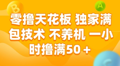 零撸天花板，独家满包技术 不养机 一小时撸满50+【揭秘】-润泽资源库