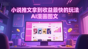 小说推文拿到收益最快的玩法，AI漫画图文-润泽资源库