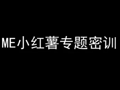 ME小红薯专题密训-小红书电商教程-润泽资源库