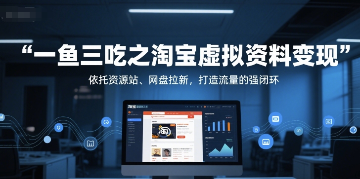 一鱼三吃之淘宝虚拟资料变现，依托资源站、网盘拉新，打造流量的强闭环-润泽资源库