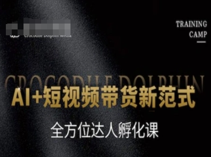 AI+短视频带货新范式，全方位达人孵化课-润泽资源库