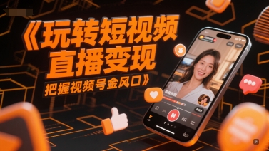 玩转短视频直播变现，把握视频号金风口-润泽资源库