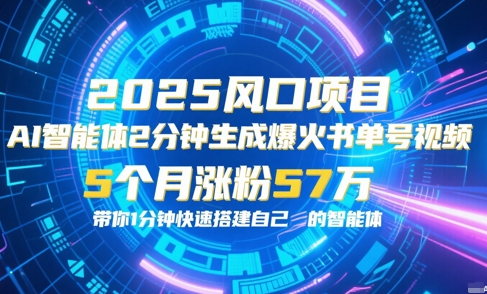 AI智能体2分钟一键生成爆火书单号原创视频，5个月涨粉57w，带你零代码1分钟搭建智能体-润泽资源库