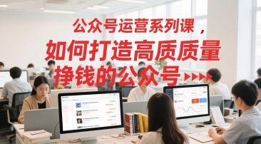 公众号运营系列课，如何打造高质量挣钱的公众号-润泽资源库