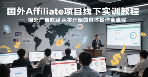 国外Affiliate项目线下实训教程，国外广告联盟从零开始的具体操作全流程-润泽资源库
