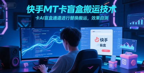快手MT卡盲盒搬运技术，卡AI盲盒通道进行替换搬运，效果自测-润泽资源库