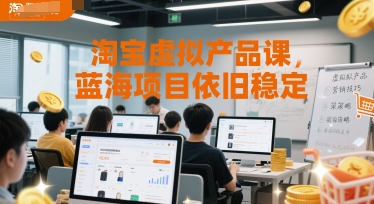 淘宝虚拟产品课，蓝海项目依旧稳定-润泽资源库