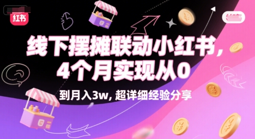 线下摆摊联动小红书，4 个月实现从 0 到月入3w，超详细经验分享-润泽资源库