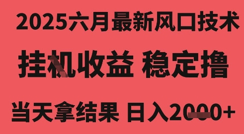 2025六月最新风口技术，无人挂G撸礼物，长期稳定 一个小时收益2k+，小白当天拿结果【揭秘】-润泽资源库