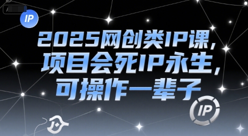 2025网创类IP课，项目会死IP永生，可操作一辈子-润泽资源库