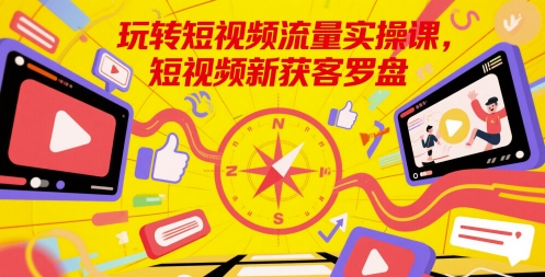 玩转短视频流量实操课，短视频新获客罗盘-润泽资源库