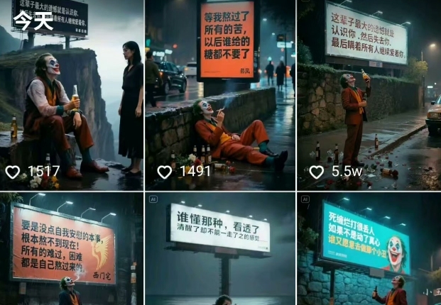 一条视频竟然15W赞！用AI制作小丑自嘲扎心文案视频，当下非常火爆的短视频流量神器-润泽资源库